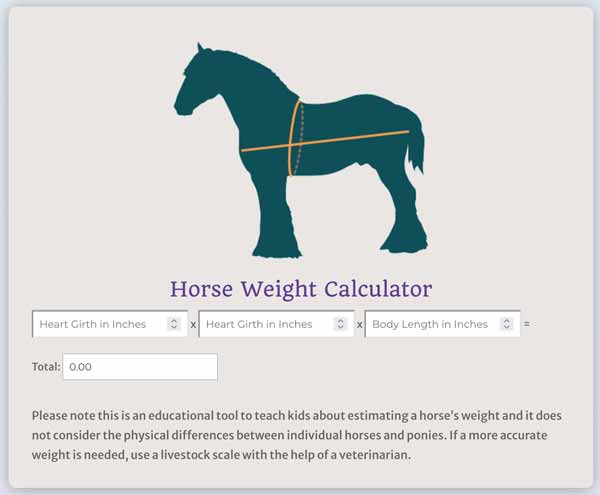 measure the weight of horses