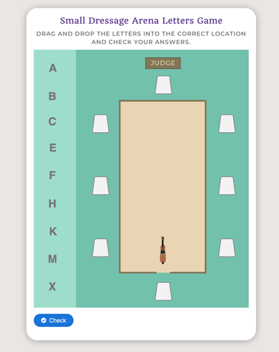 memorize dressage letters game